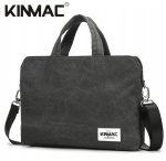 Kinmac Grey Canvas 360° Protective Laptop Hand Bag Case with Handle and Detachable Shoulder