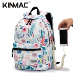 Kinmac Flowers Waterproof  Laptop Backpack Travel School Business Bag
