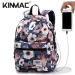 Kinmac Camellia Waterproof  Laptop Backpack Travel School Business Bag