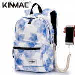 Kinmac Blue Maple Waterproof  Laptop Backpack Travel School Business Bag