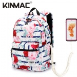 Kinmac Blue Rose Waterproof  Laptop Backpack Travel School Business Bag
