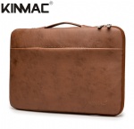 Kinmac Brown Leather 360° Protective Laptop Sleeve Bag Case